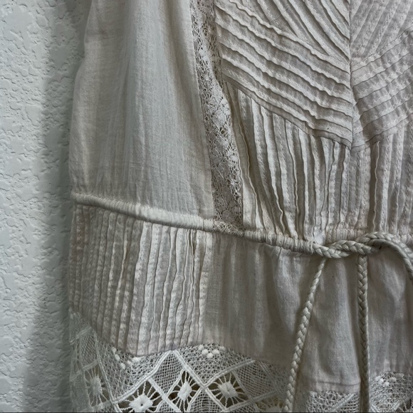 FCUK Fringe Pleated V Neck Waisted Tank - Picture 6 of 8